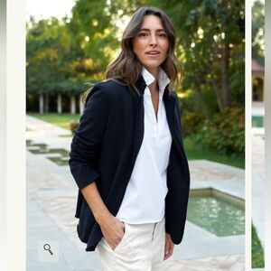 New Frank & Eileen DUBLIN Sweatshirt Blazer Triple Fleece Royal Navy Large